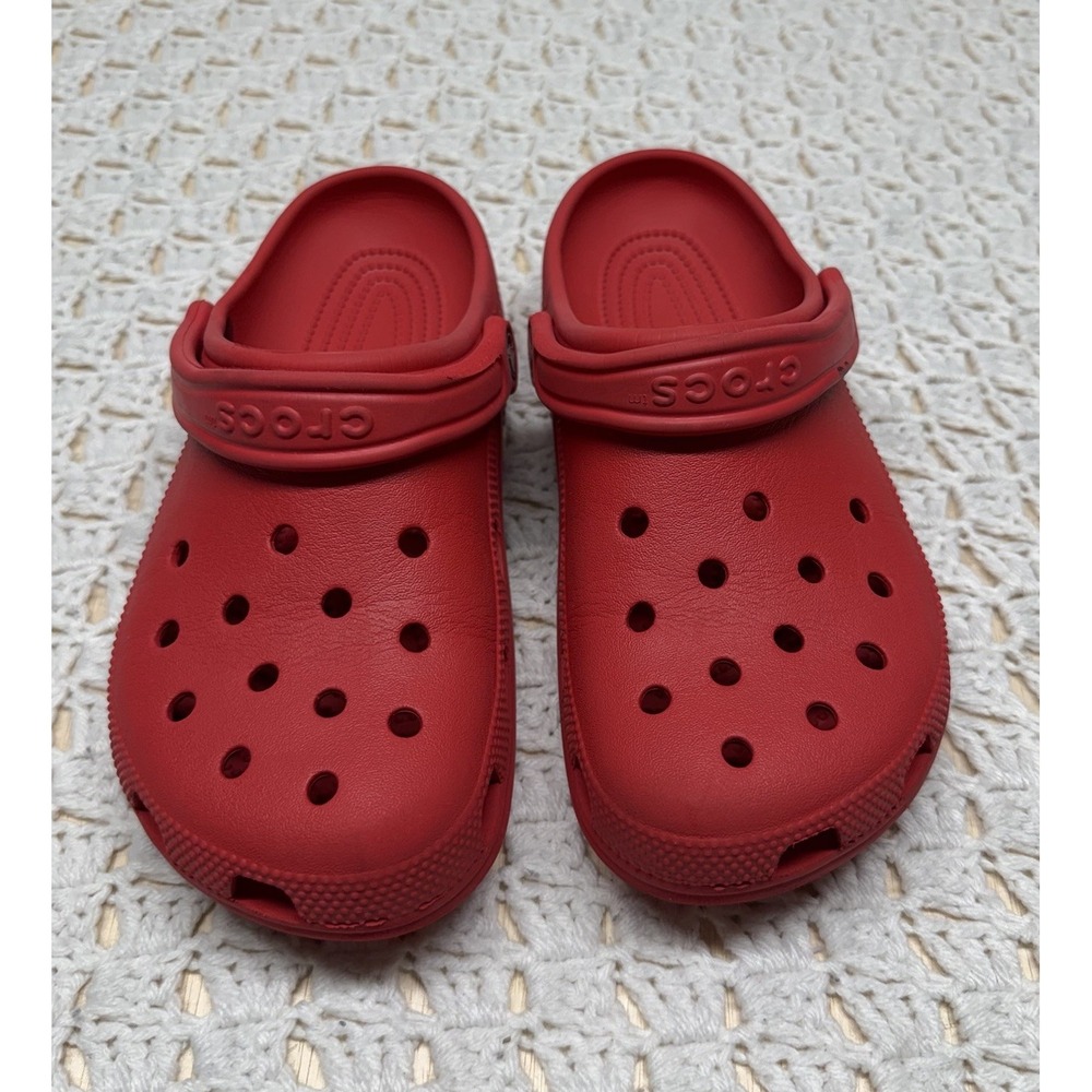 Crocs Red Comfort Slip-On Sandals Size Men's 7 Women's 9 Rubber Red